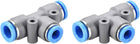 Push to Connect Fittings T Type Tee Tube Connect 8-6mm OD Grey Push Lock 2Pcs