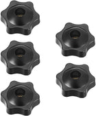 Clamping Handle Screw Knobs Handle M6 Threaded Through Hole Star-Shape 5 Pcs