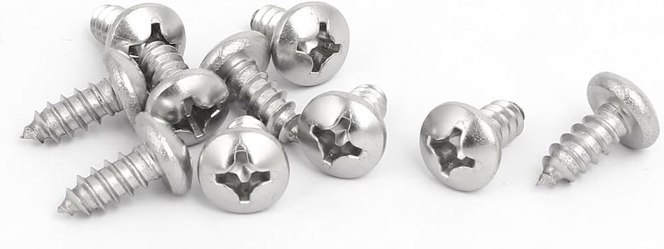 M5.5x13mm 316 Stainless Steel Phillips Pan Head Self Tapping Screws 10pcs