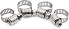 4pcs Silver Tone Stainless Steel 18-32mm Adjustable Gear Car Hose Clamp