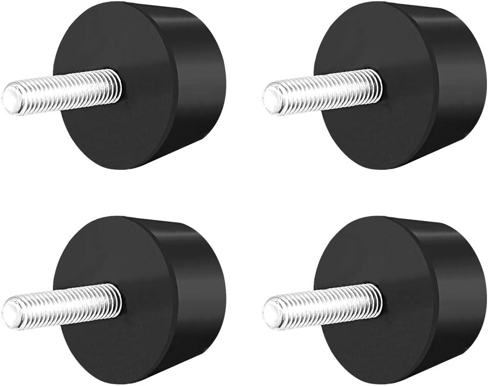 1.5" x 0.79" Rubber Conical Vibration Isolators Mount Shock Absorber with M8 x 30mm Threaded Studs,4pcs