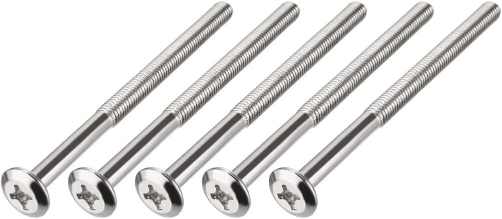 M6x90mm Phillips Head Screws Furniture Bolts 60mm Thread Length 5pcs