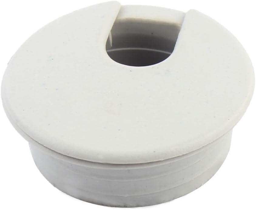 Plastic Office Computer Desk Cable Hole Cover Grommet 34mm Dia Light Gray