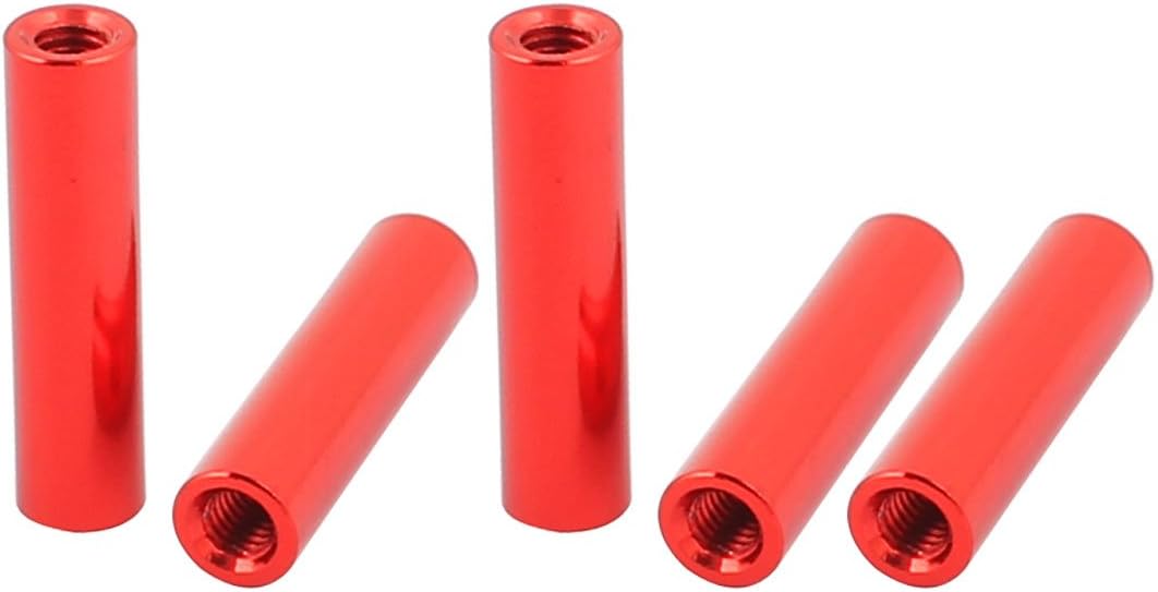 5 Pcs M3 x 20mm Round Aluminum Column Alloy Standoff Spacer Stud Fastener for Quadcopter Red
