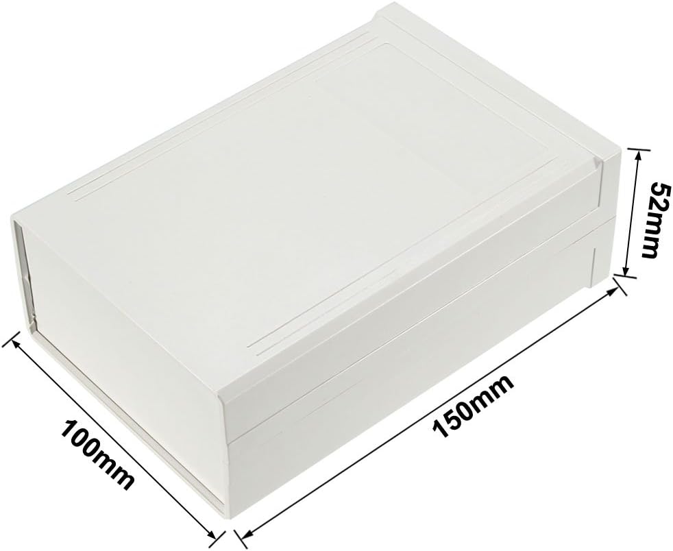 Caixa de Distribuição Eletrônica de Plástico para Faça-Você-Mesmo, Dimensões 150 x 100 x 50 mm, Cor Cinza-Branca