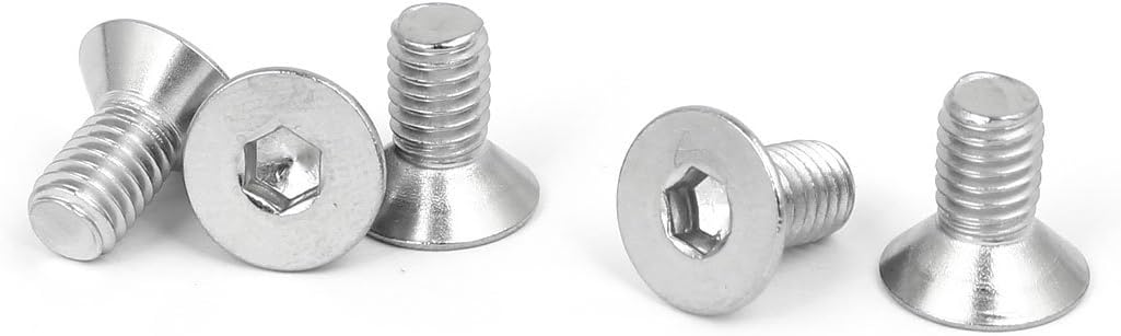 M6x12mm 316 Stainless Steel Countersunk Flat Head Hex Socket Cap Screw Bolt 5pcs