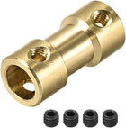 3mm to 6mm Bore Rigid Coupling, 20mm Length 9mm Diameter, Copper Shaft Coupler Connector, Brass Tone 2Pcs