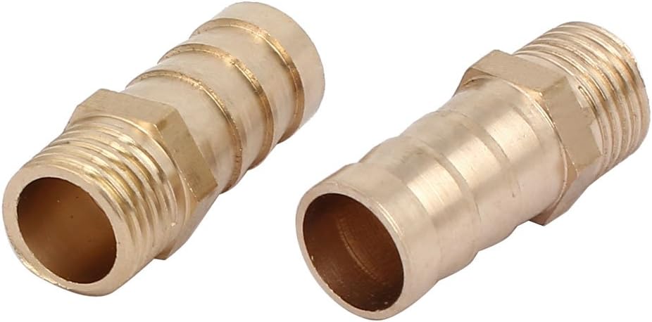 G1/4 Male Thread 12mm Dia Brass Barb Type Hose Tubing Fittings Connectors 2pcs
