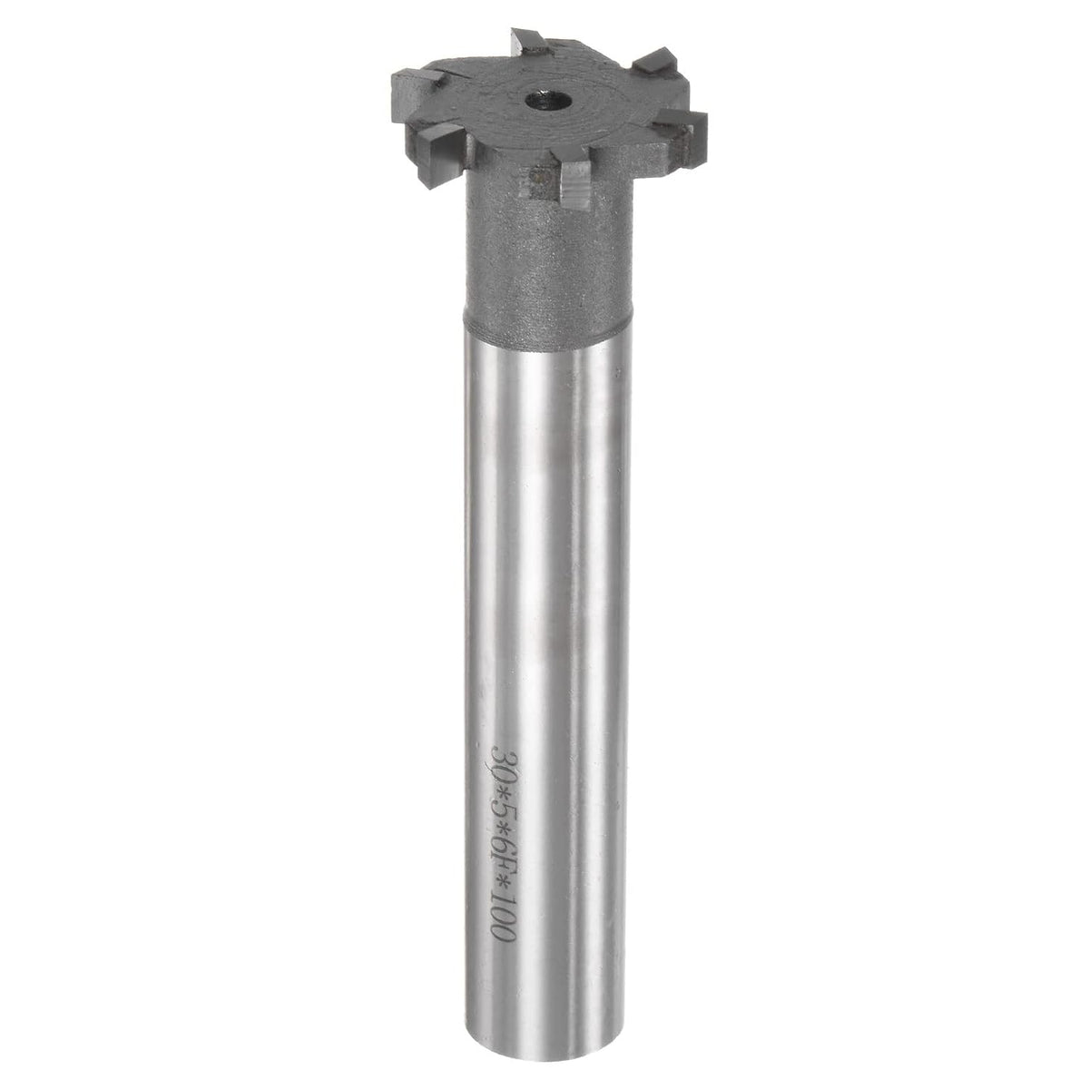 T-Slot Milling Cutters, 5mm Depth 30mm Cutting Dia 16mm Shank Tungsten Carbide Tip 6 Flutes T Slot End Mill for Stainless Steel Copper Aluminum