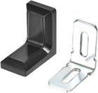 28x18mm Cabinet Cupboard Shelf Corner Brace Plate Right Angle Bracket Black 10pcs
