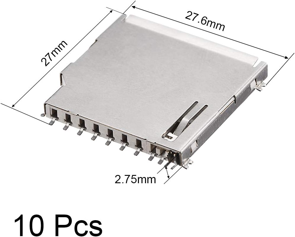 SD Memory Card Socket Long Body 11 Pin PCB Mount Connector 10pcs