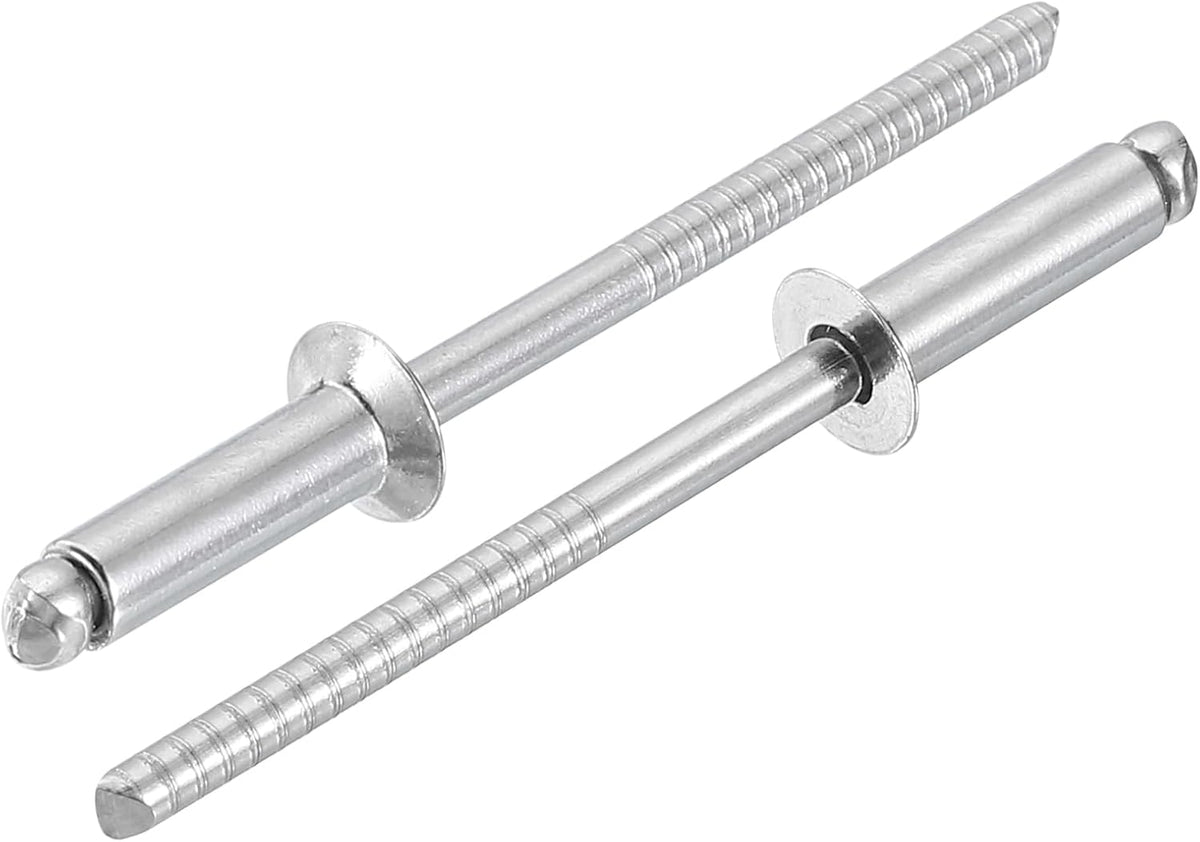 75Pcs 5/32"x1/2" 304 Stainless Steel Countersunk Blind Rivet, Open-End Type Blind Rivets for DIY, Sheet Metal, Automotive Repairs, Furniture, Boat, and Duct Work (Silver)