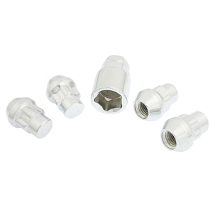 M12 x 1.5 Auto Car Racing 5 Point End Wheel Tuner Lug Nuts Silver Tone