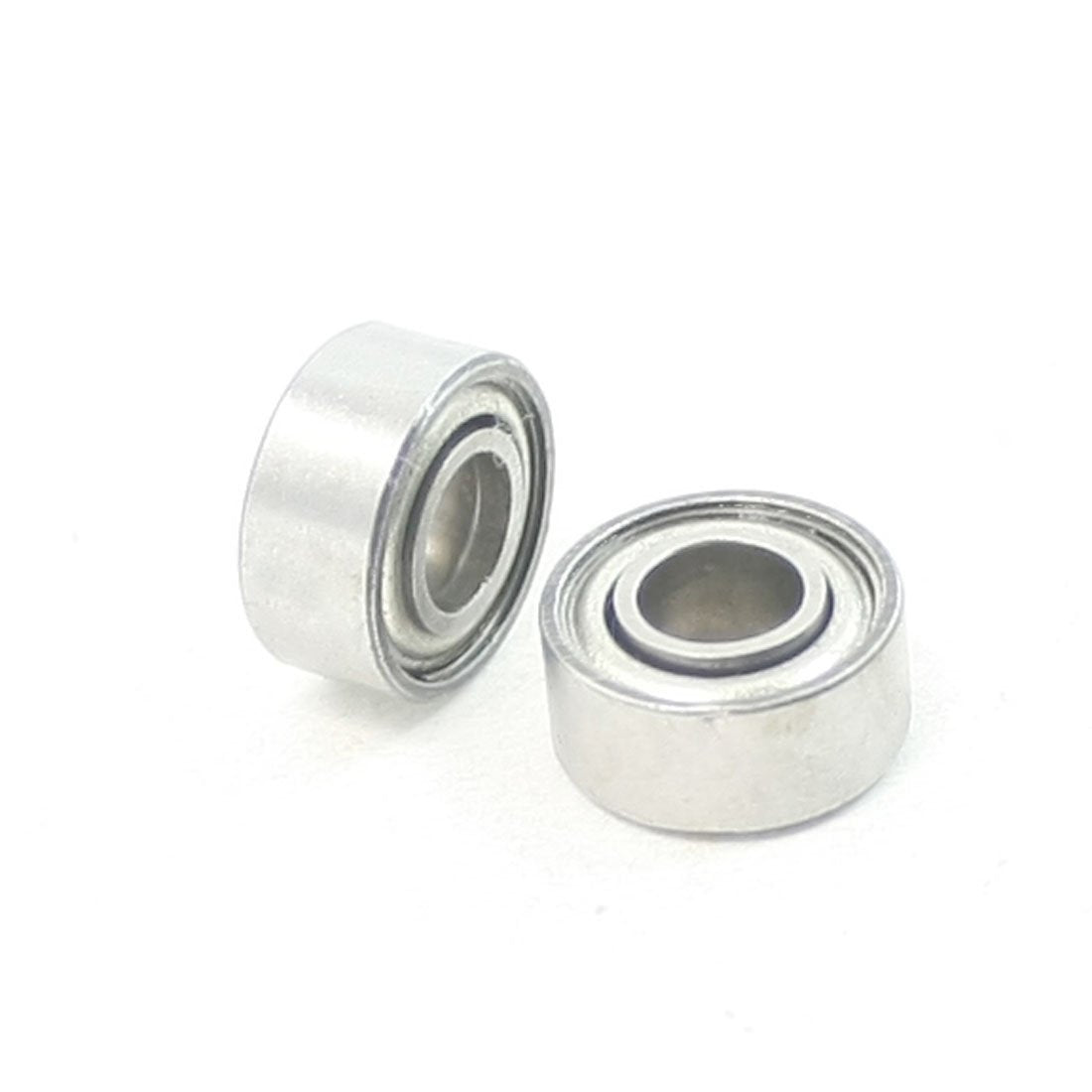 2 Pcs Metallic Shielded 4mm x 9mm x 4mm Deep Groove Radial Ball Bearing