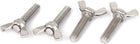 M8 x 30mm Thread 304 Stainless Steel Wing Screw Bolts Hardware Silver Tone 4 Pcs