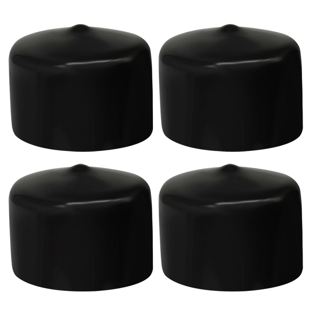 LinkMejor 2 Tommer Gummihette, 4-Pack, Svart