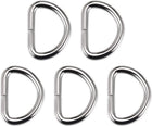 LinkMejor 5pcs Metal D Ring 1"(25mm) D-Rings Buckle for Hardware Bags Belts Craft DIY Accessories Silver Tone