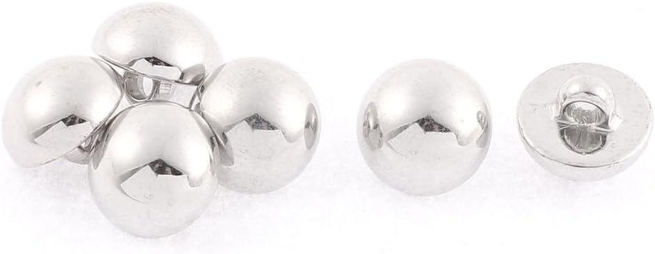 LinkMejor Coat Jacket Mushroom Shape Sewing Buttons 12.5mm Dia 6Pcs Silver Tone