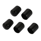 5Pcs 14mm Inner Dia PVC Flexible Vinyl End Cap Screw Protector Cover Black