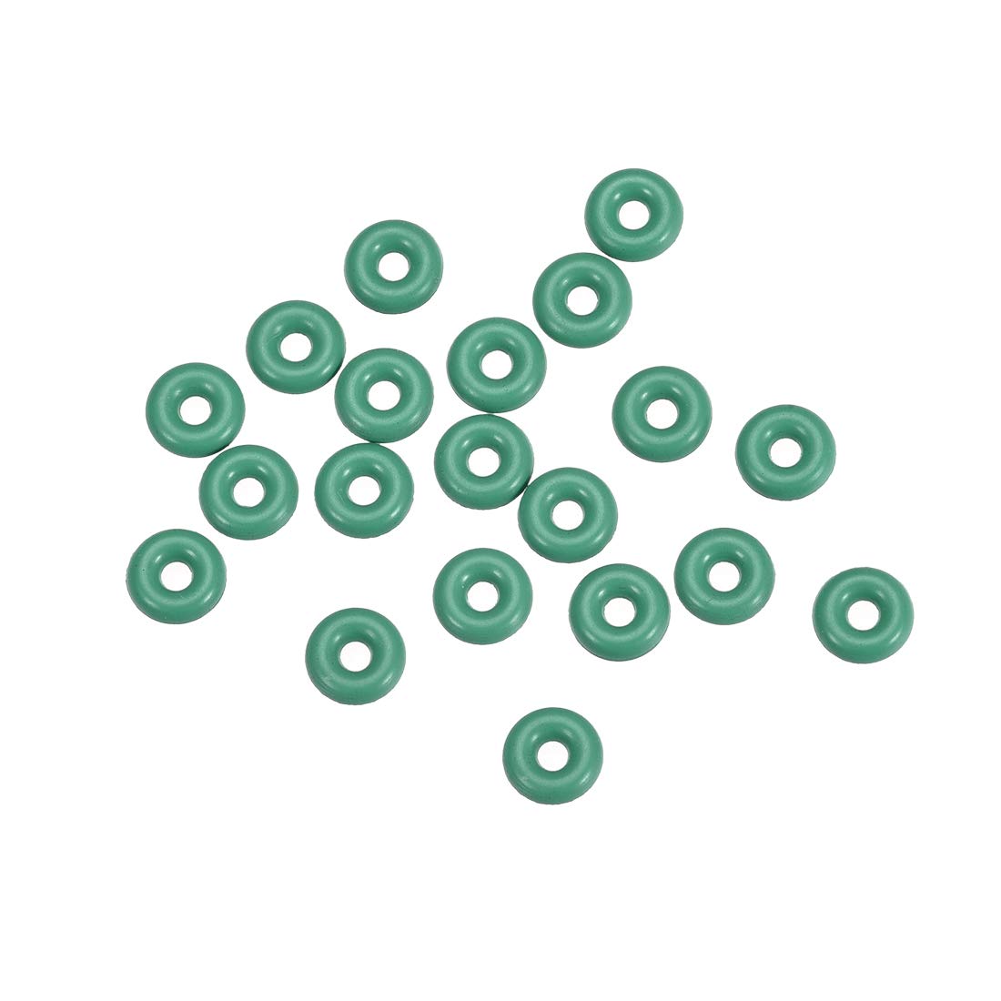 Fluorine Rubber O-Rings, 5.5mm OD 1.7mm ID 1.9mm Width FKM Seal Gasket for Machinery Plumbing, Green, Pack of 20