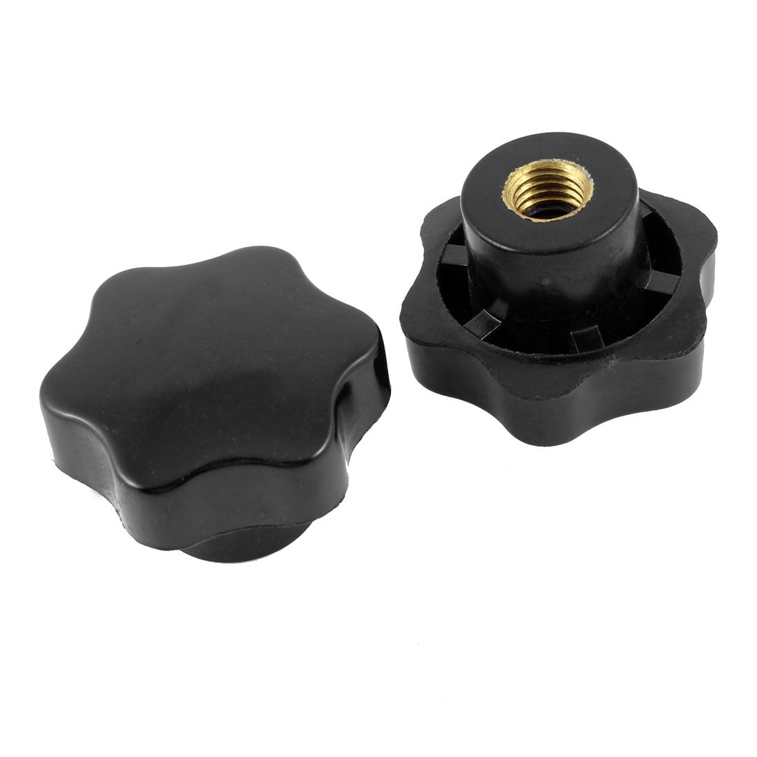 a13110500ux0046 2 Pcs 10 mm Female Thread Diameter Screw On Type Star Knobs Black (Pack of 2)