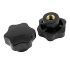 a13110500ux0046 2 Pcs 10 mm Female Thread Diameter Screw On Type Star Knobs Black (Pack of 2)