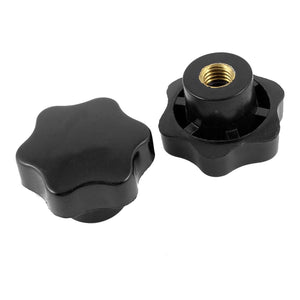 a13110500ux0046 2 Pcs 10 mm Female Thread Diameter Screw On Type Star Knobs Black (Pack of 2)