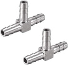 5/16-Inch (8mm) Hose ID Barb Fitting Stainless Steel 3 Way T-Shaped Union Home Brew Fitting 2pcs