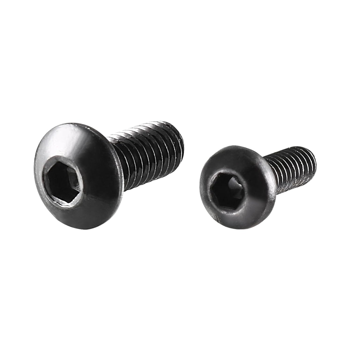 Button Head Hex Socket Cap Screws, M2x6mm and M2.5x6mm Alloy Steel Black 200pcs