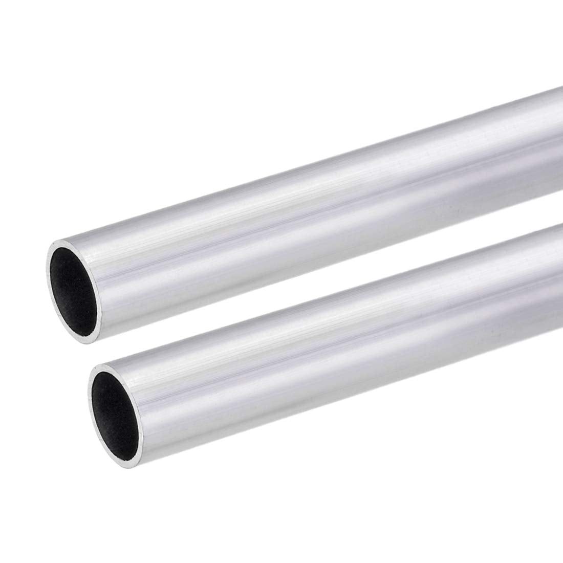 6063 Aluminum Round Tube, 21mm OD 18mm Inner Dia 300mm Length Seamless Straight Tubing 2 Pcs
