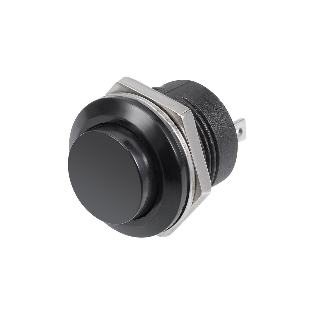 5Pcs,16mm Black Momentary Push Button Switch Round Raised Button R13-507 SPST NO