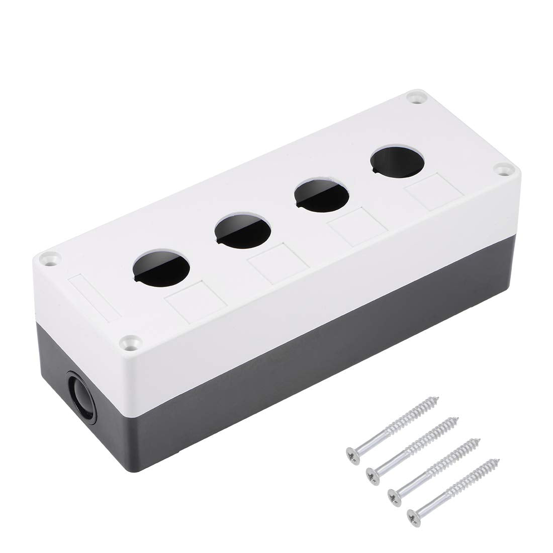 Push Button Switch Control Station Box 22mm 4 Button Aperture White and Black