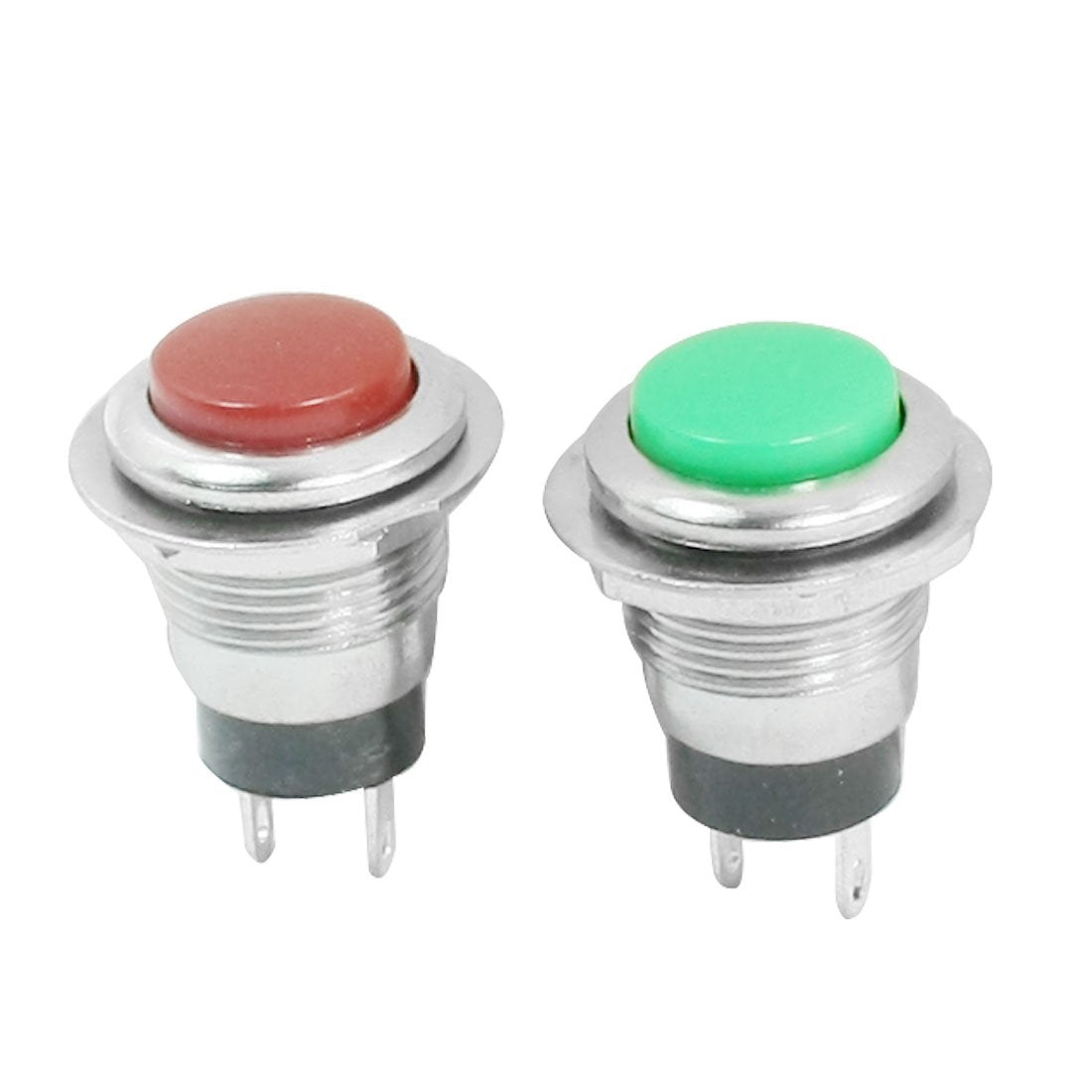 2pcs 12mm Momentary SPST Red Green Button Switch AC125V 6A 250V 3A