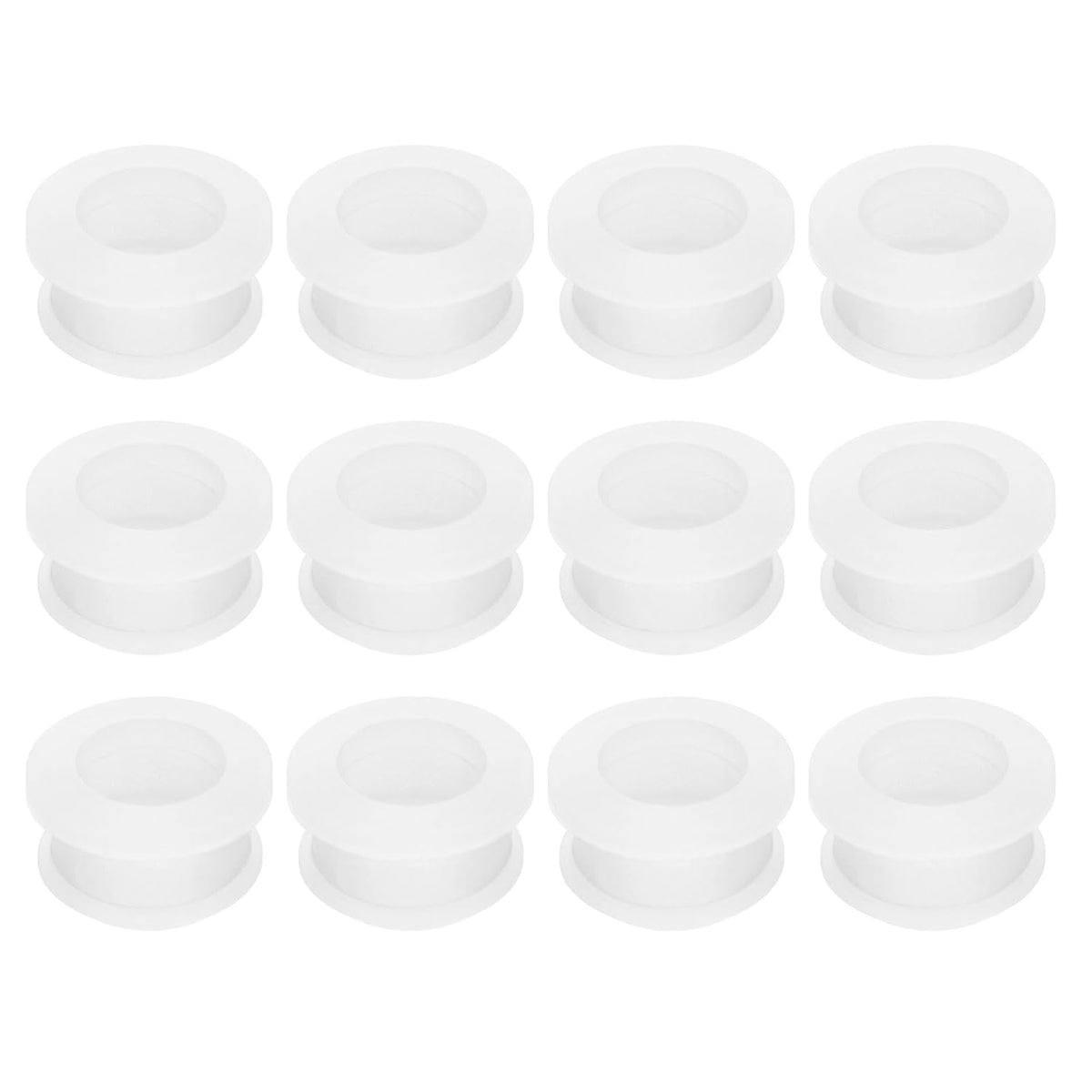 12Pcs Rubber Grommets 16mm Drill Hole, 12mm ID Hole Top Hat Grommet Clear Silicone Rubber Hole Plug Gasket for Wiring, Automotive