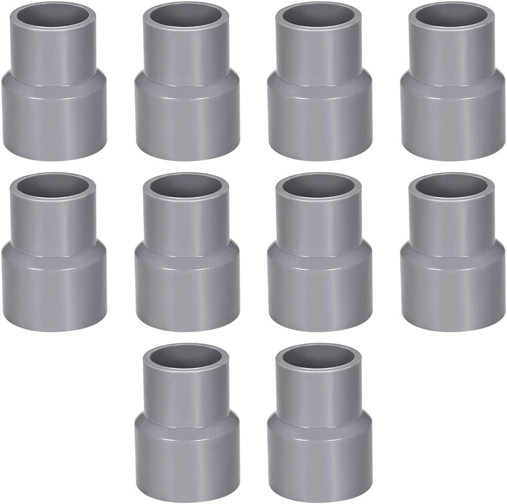 PVC DWV Reducing Coupling Schedule 40 Gray 32mm x 40mm Socket 10Pcs