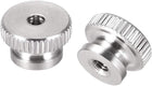 Knurled Thumb Nuts, 2Pcs M3x0.5mm 304 Stainless Steel Round Knobs Fasteners for 3D Printer Parts, Silver Tone