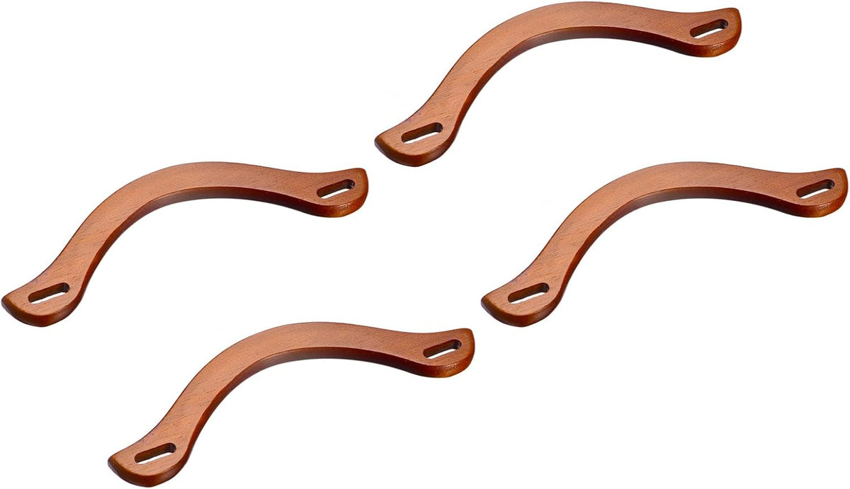 Wooden Purse Handles, 4Pcs 7.28" Handbags Purse Handles Replacement for Handmade Bags Handbags Purse Making, Coffee
