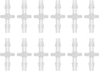 12Pcs Plastic Hose Barb Fitting, 1/8" x 1/8" Barb Pipe Connectors Hose Fitting Adapter Splicer Mender Adapter Union for Fuel Gas Liquid Air Hose Repair