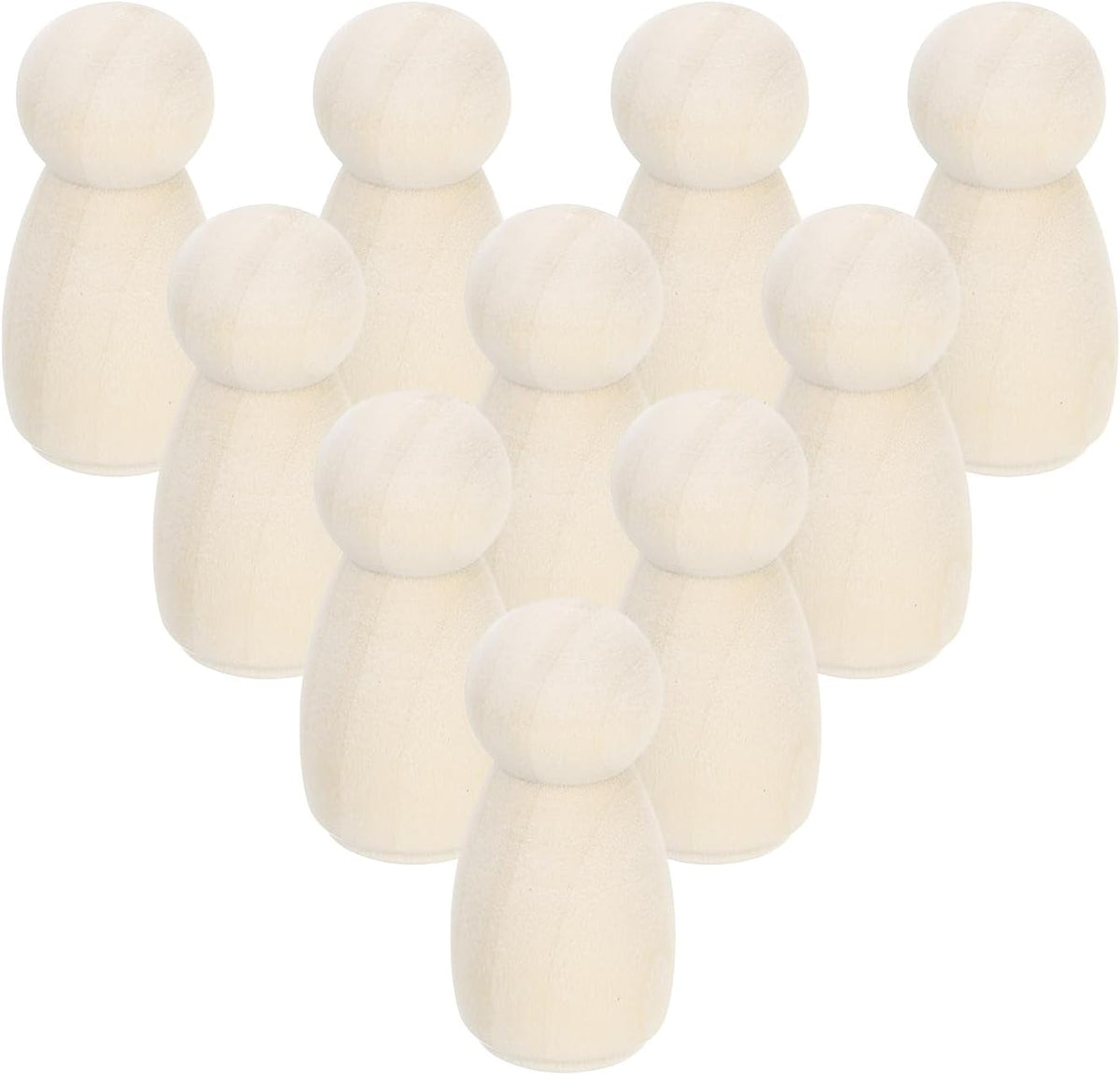 50 Pcs Wood Peg Dolls 1.38 Inch Female Unfinished Dolls Bodies Natural Wooden Figures Decorative Peg People for Painting, DIY Arts, Crafts and Graffiti
