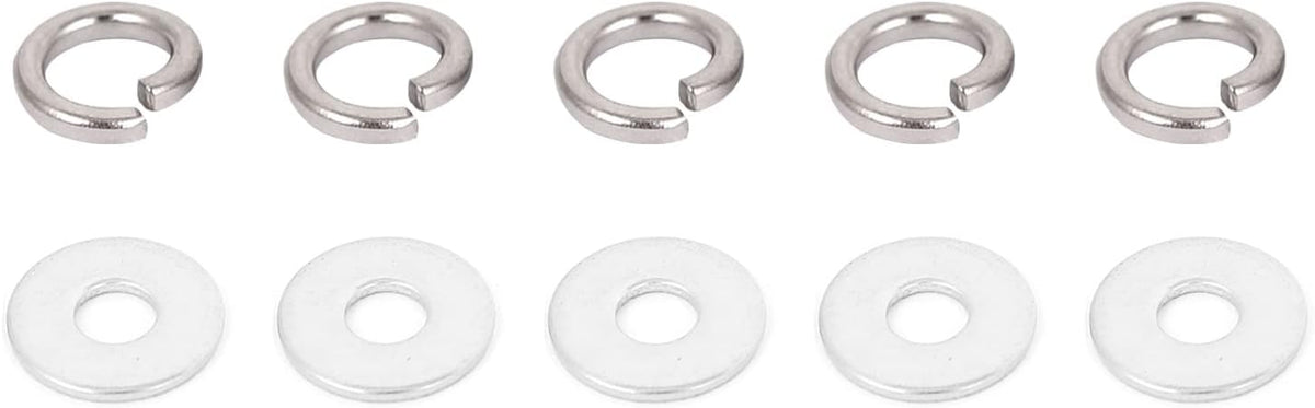 M4x12mmx1mm Round Flat Washer 100pcs and M4x6.5mmx1mm Split Lock Spring Washers 100pcs
