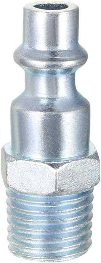 High-Flow Plug, Quick Coupler Plug Air Hose Fitting Quick-Connect Fitting, 1/4" NPT Male Plug 2pcs