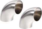Stainless Steel 304 Vacuum Fitting Elbow 90 Degree Polished 2 Inch Tube OD 2pcs