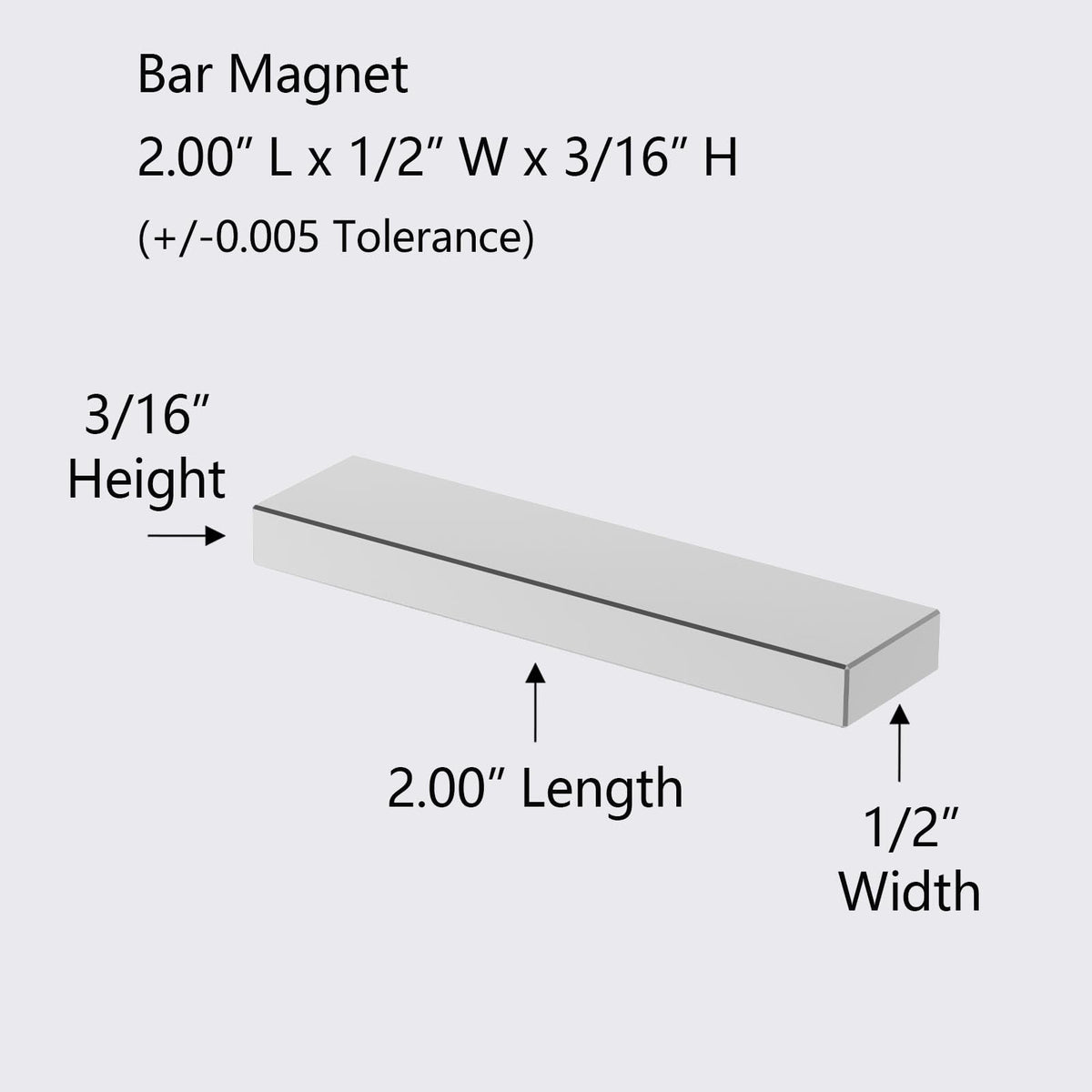 LinkMejor N52 Magnet Blocks - 2.00" L x 1/2" W x 3/16" H - 6 Pack, Large Strong Neodymium Bar Magnets, Powerful Rare Earth Magnets, Heavy Duty Industrial Neodymium Large Block Magnet Strip