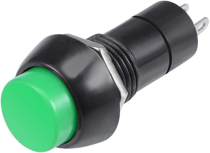 5Pcs,12mm Green Momentary Push Button Switch Round Flat Button PBS-11 SPST NO