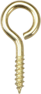 1.1" Small Screw Eye Hooks Self Tapping Screws Carbon Steel Screw-in Hanger Eye-Shape Ring Hooks Gold 50pcs