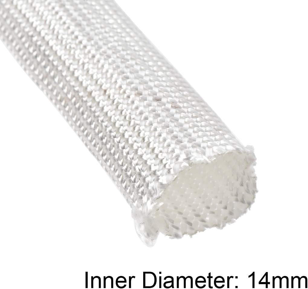 Isolierbündel Schirmung, 16.4Ft-14mm Hochtemperatur Glasfaser Schirmung Weiß