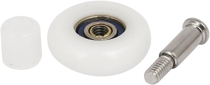 23mm Dia Bola Plastik 4mm Lubang Berbantuan Sliding Door Window Roller Pulley 8pcs