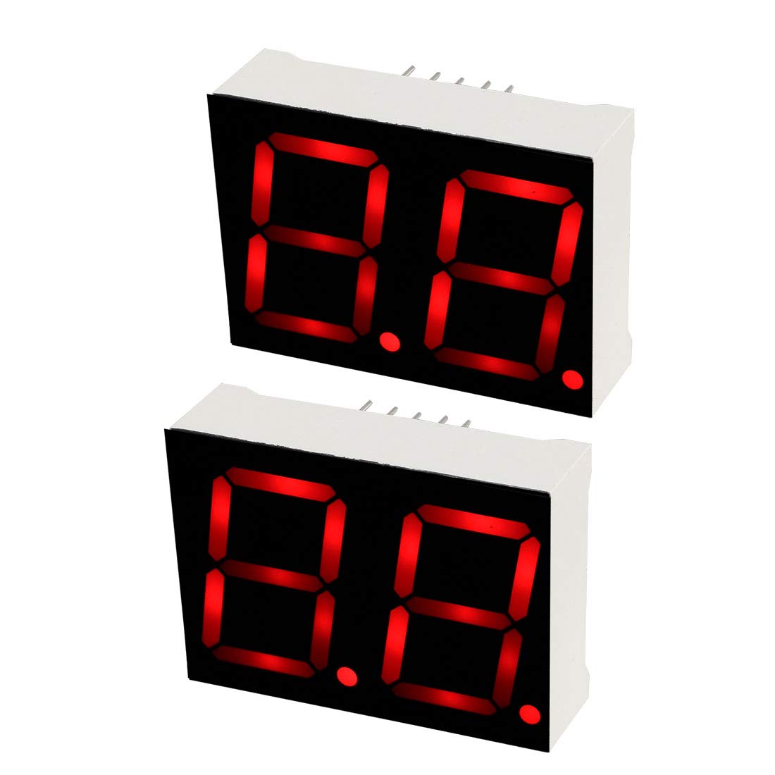 Common Cathode 10 Pin 2 Bit 7 Segment Display 1.41 x 1.02 x 0.39 Inch 0.8" Red LED Display Digital Tube 2pcs