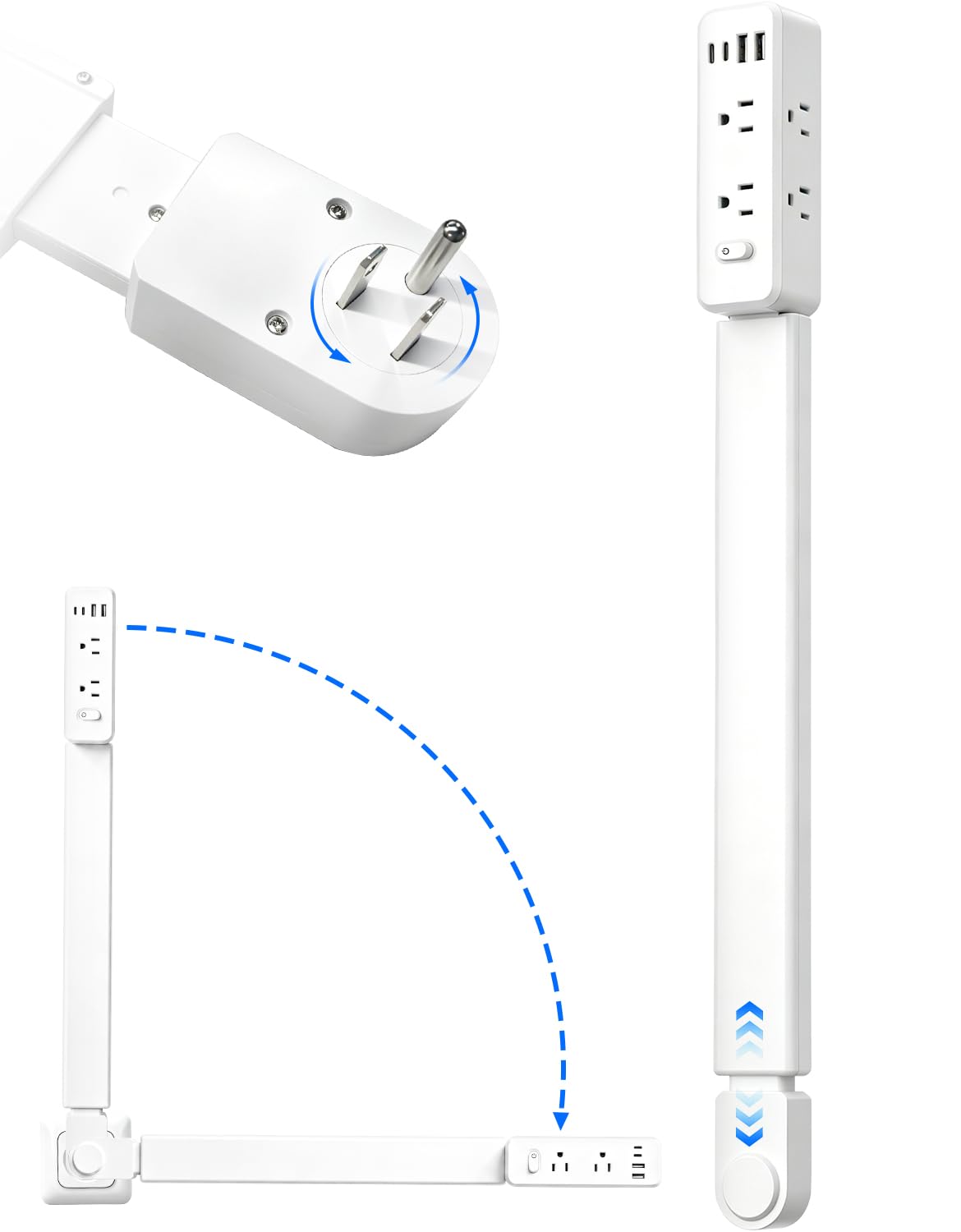 Barre d'extension de sortie–tournant de 360°, réglable de 23" à 35"