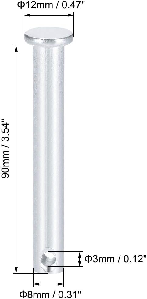 Parafuso de Engate de Único Buraco - 10mm x 80mm Cabo Quadrado de Aço Sólido com Galvanização de Zinco 8Pcs